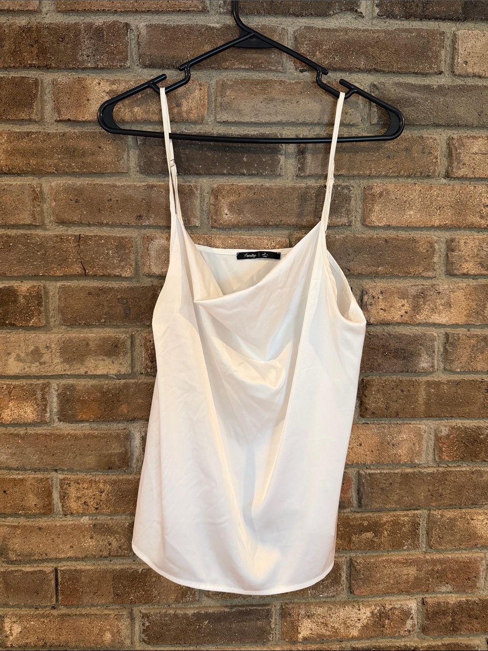 White Satin Cowl Neck Camisole Top - Women
